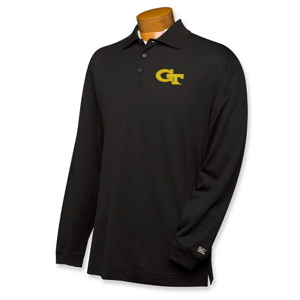 Georgia Tech Yellow Jackets Men's CB DryTec LS Championship Polo - Black